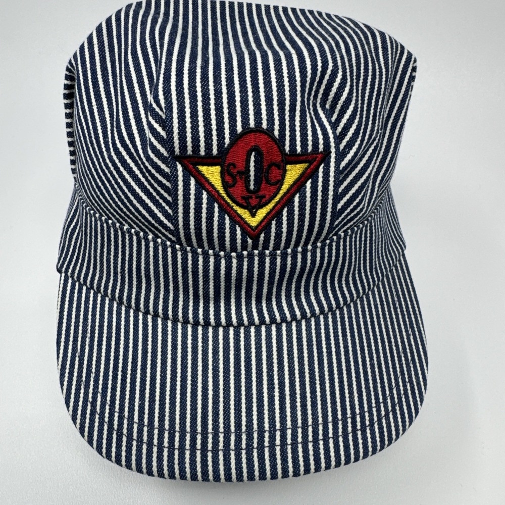 Vintage Striped Engineer Conductor‎ Hat Cap